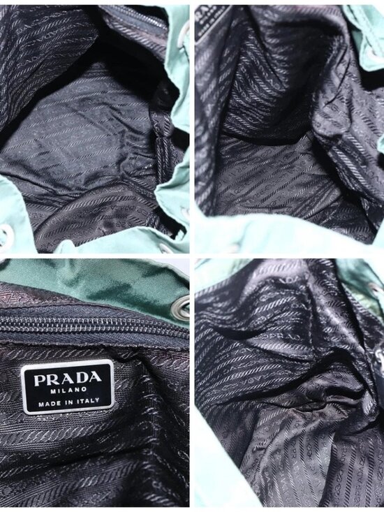 PRADA Backpack Nylon Green Silver Auth 172160 main image 6